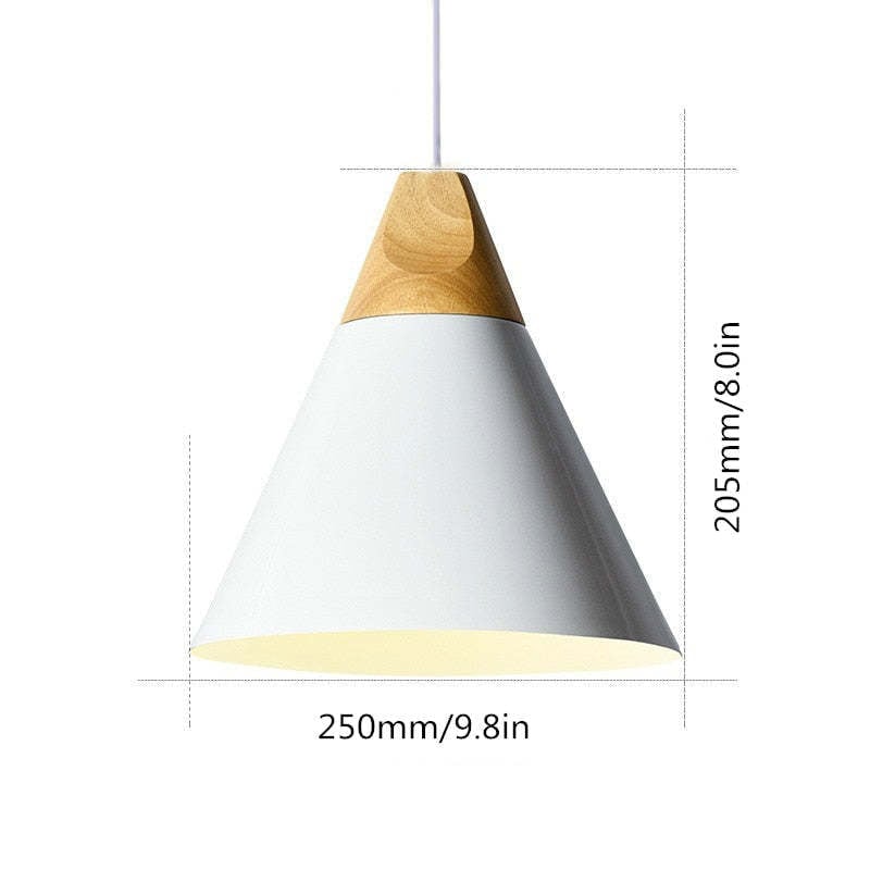Morandi Multi-Shaped Wood And Metal Pendant Light, 6 Colors - Lumpaz