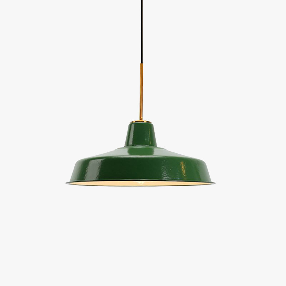 Cairns Vintage Metal Arched Pendant Light, Green - Lumpaz