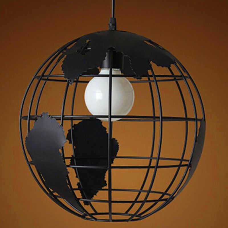 Alessio Cluster Globe Pendant Light, Black & White - Lumpaz