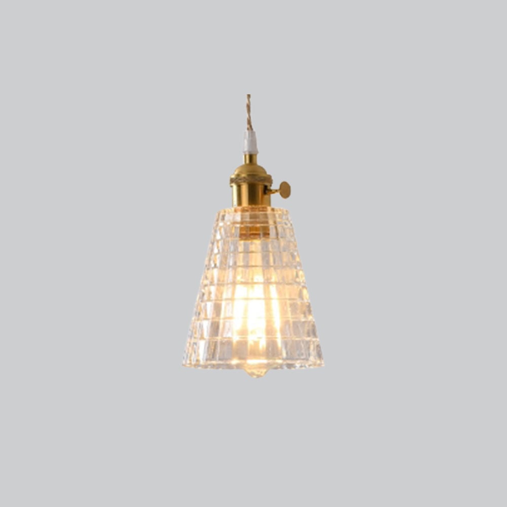 Hailie Art Deco Blown Brass & Glass Pendant Light, 7 Styles - Lumpaz