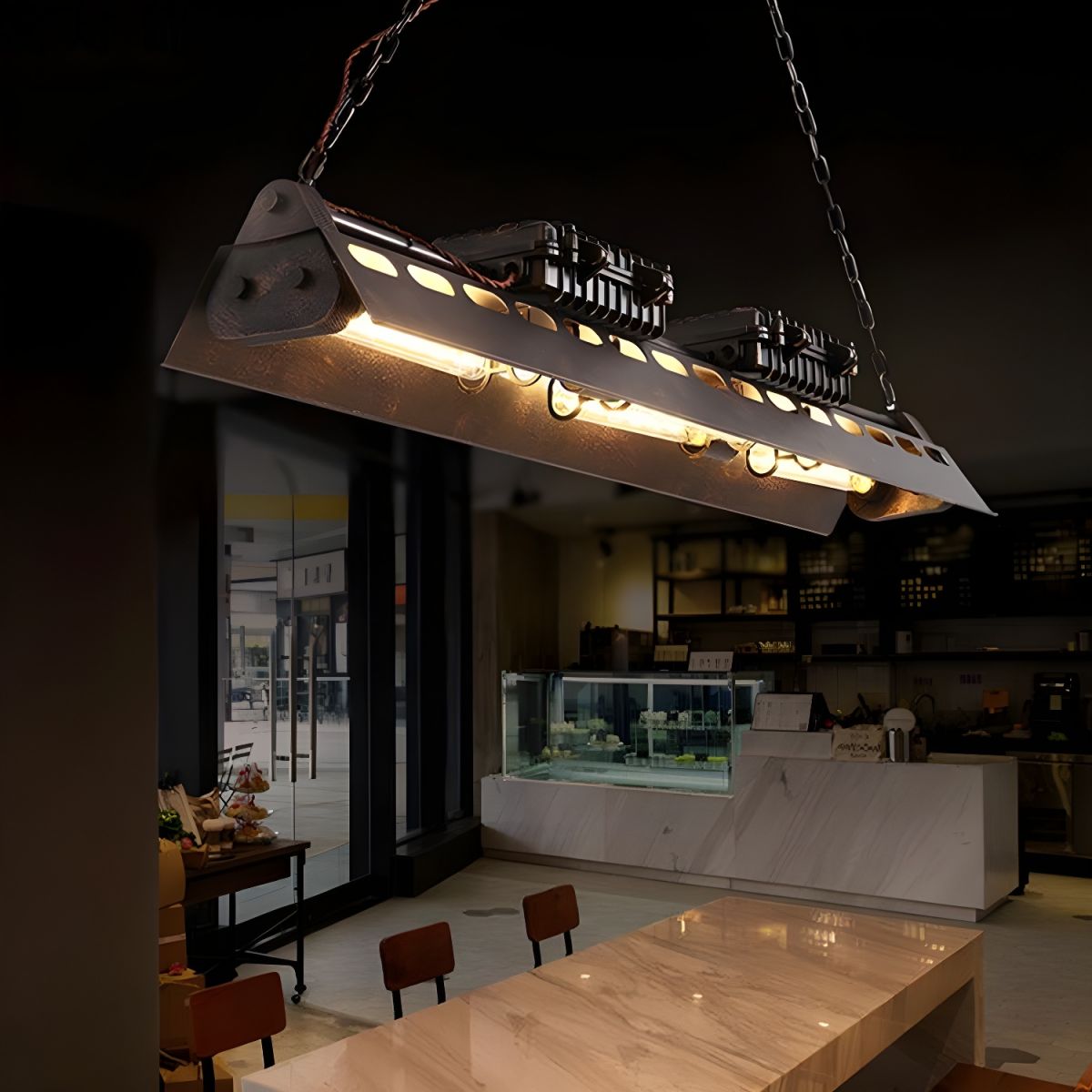Cooley Industrial Metal Pendant Light Restaurant, Rust - Lumpaz