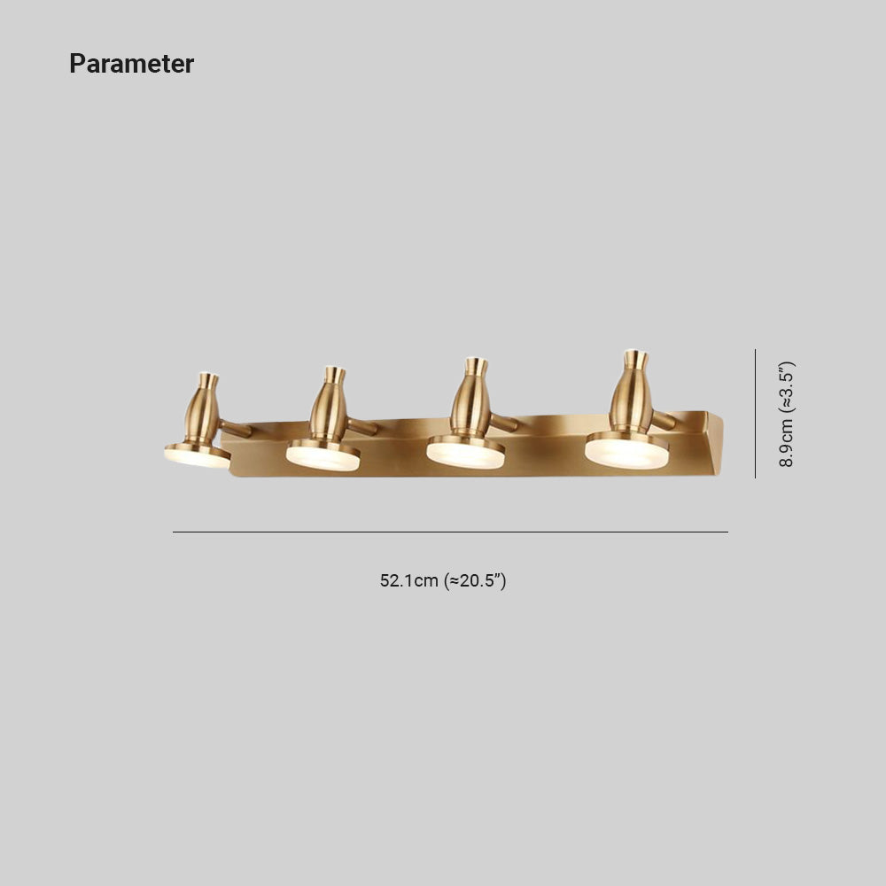 Leigh Luxury Multi Metal Mirror Front Wall Lamp, Brass - Lumpaz