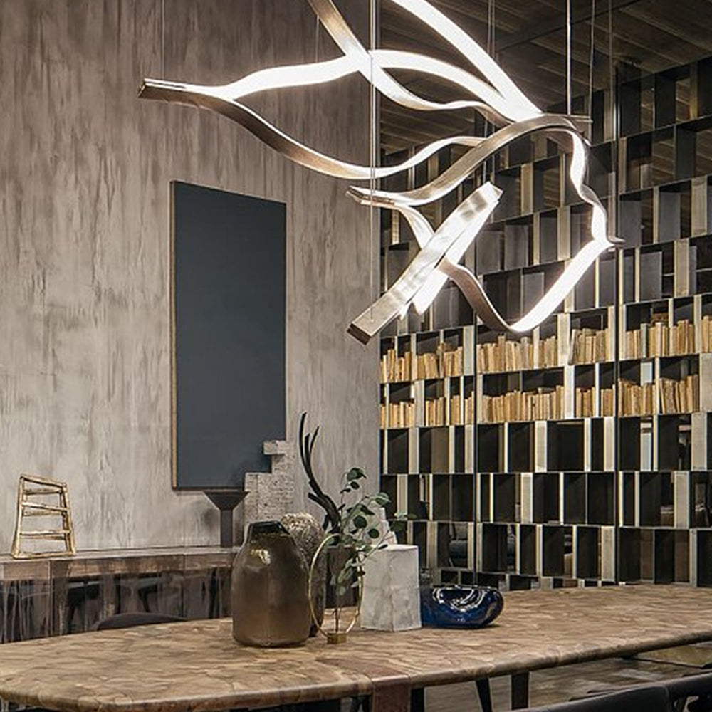 Edge Wave Pendant Light, Gold, 31.5"/39.3"/47.2" - Lumpaz