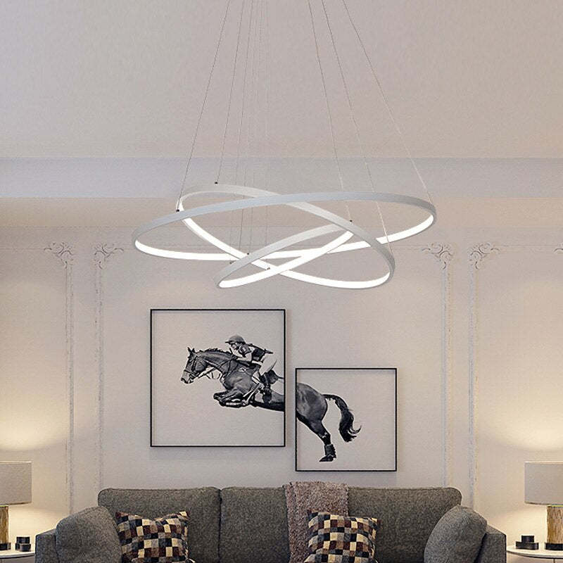Arisha Pendant Light, Inner Ring Illuminated,  White/Black/Gold - Lumpaz