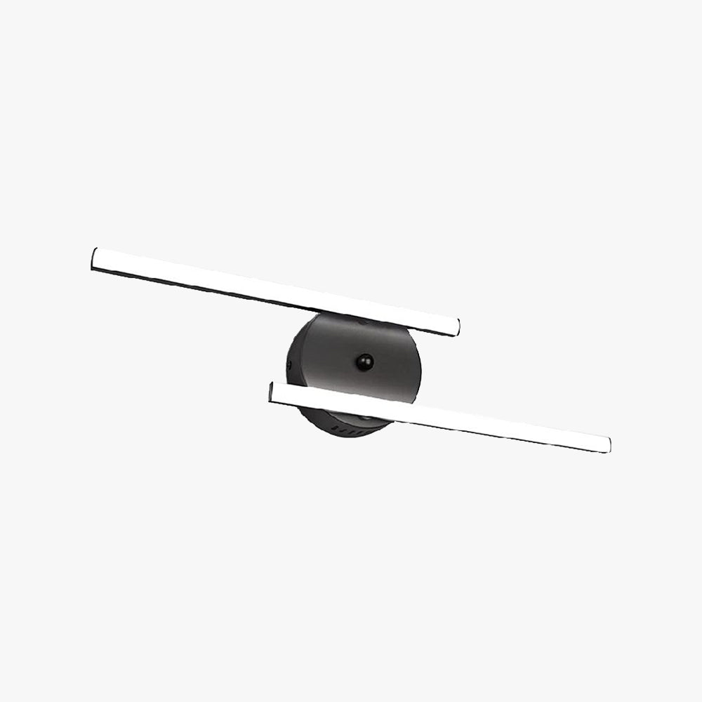 Edge Modern Double Linear Metal Wall Lamp, Black/Silver - Lumpaz