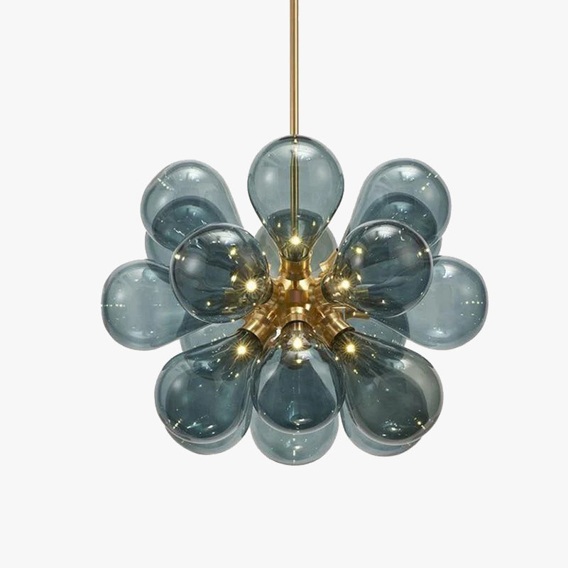 Valentina Glass Bubble Pendant Light for Kitchen Island, Blue/White/Purple - Lumpaz