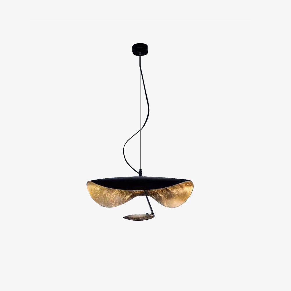 Renée Modern Nordic Saucer Metal Pendant Light, Black&Gold - Lumpaz