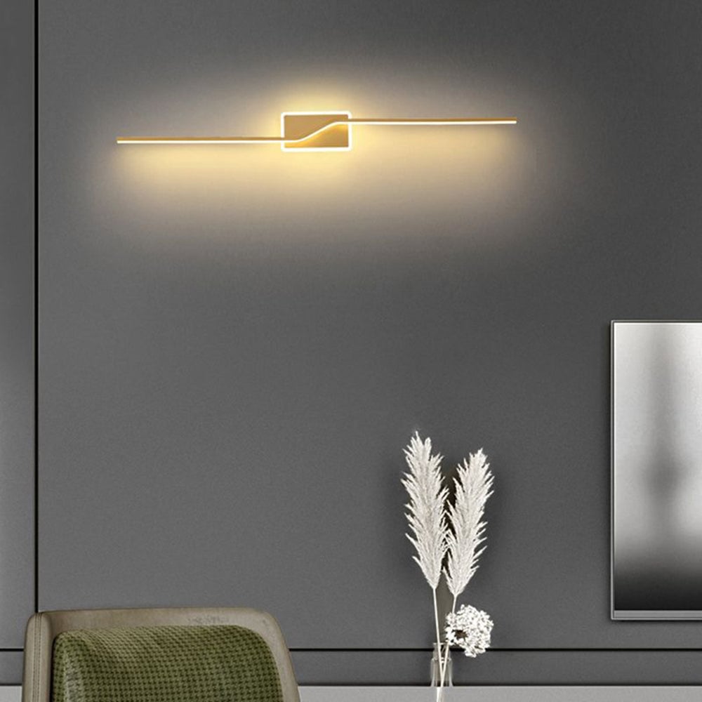 Leigh Luxury Curved Linear Metal Wall Lamp, Gold - Lumpaz