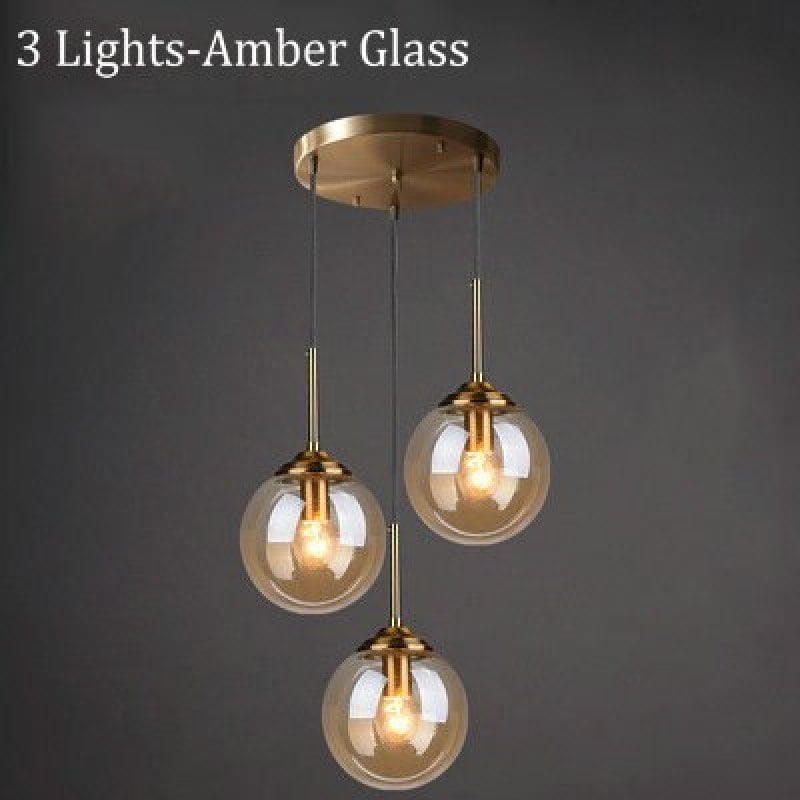 Valentina Designer Bubble Glass Pendant Light Smoke/Clear/Amber - Lumpaz