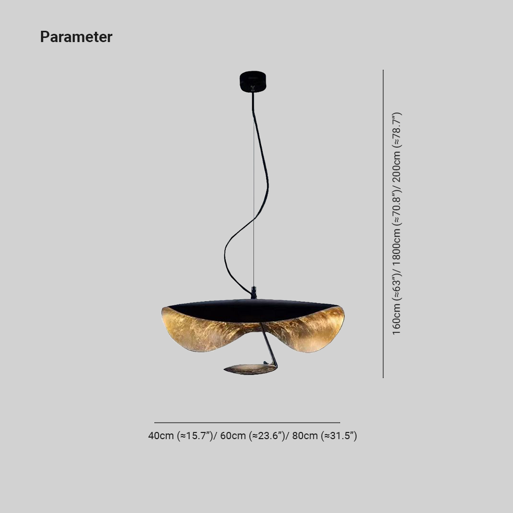 Renée Modern Nordic Saucer Metal Pendant Light, Black&Gold - Lumpaz