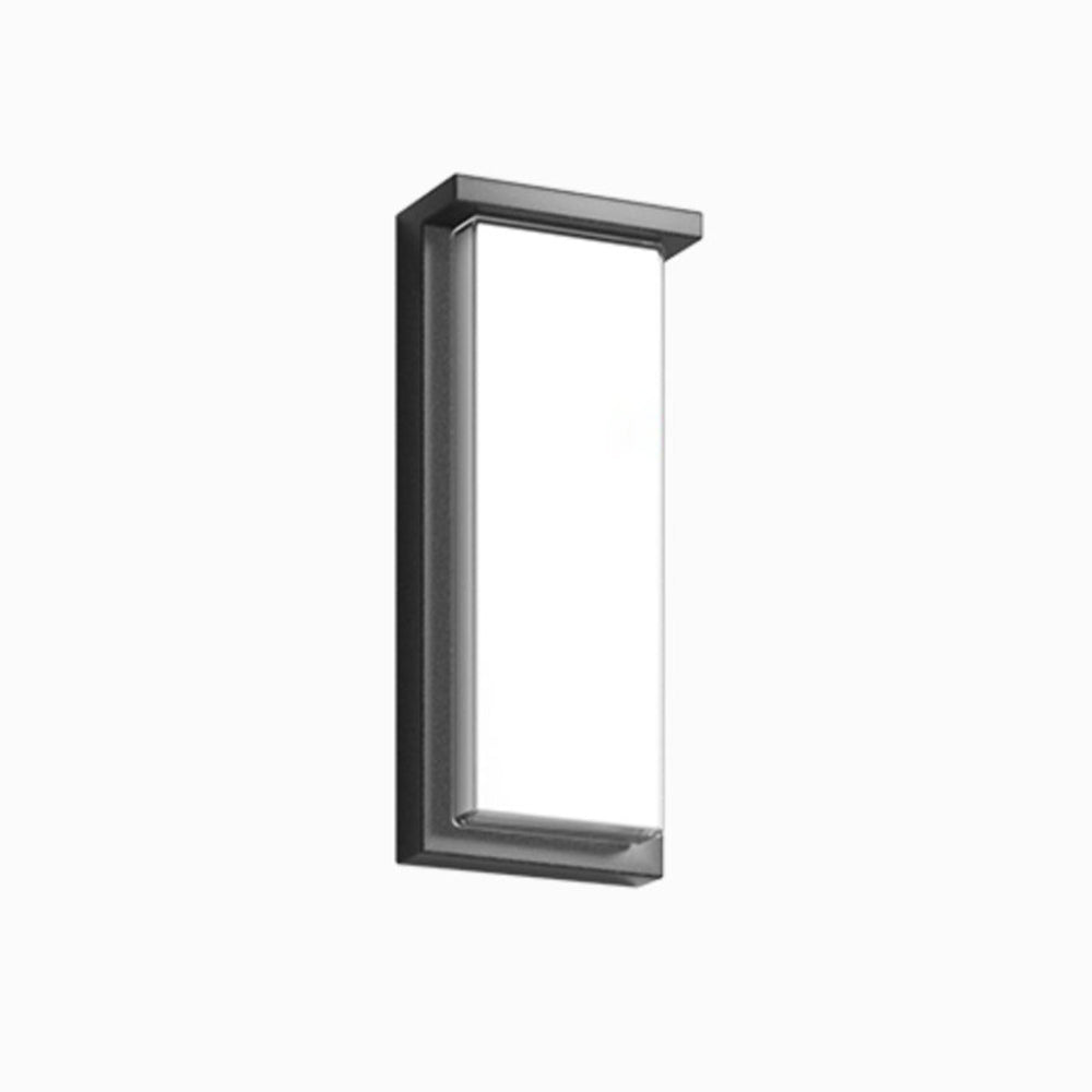 Orr Modern Minimalist Rectangular Metal Outdoor Wall Lamp, Black - Lumpaz