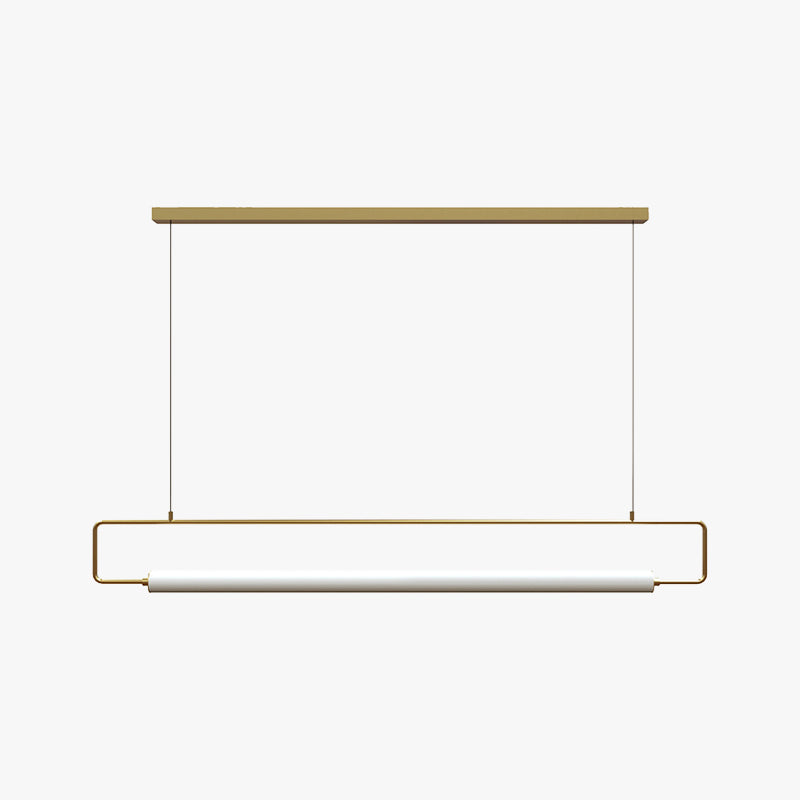 Edge Modern Minimalist rectangular Metal/Acrylic Pendant Light, Gold/Black - Lumpaz