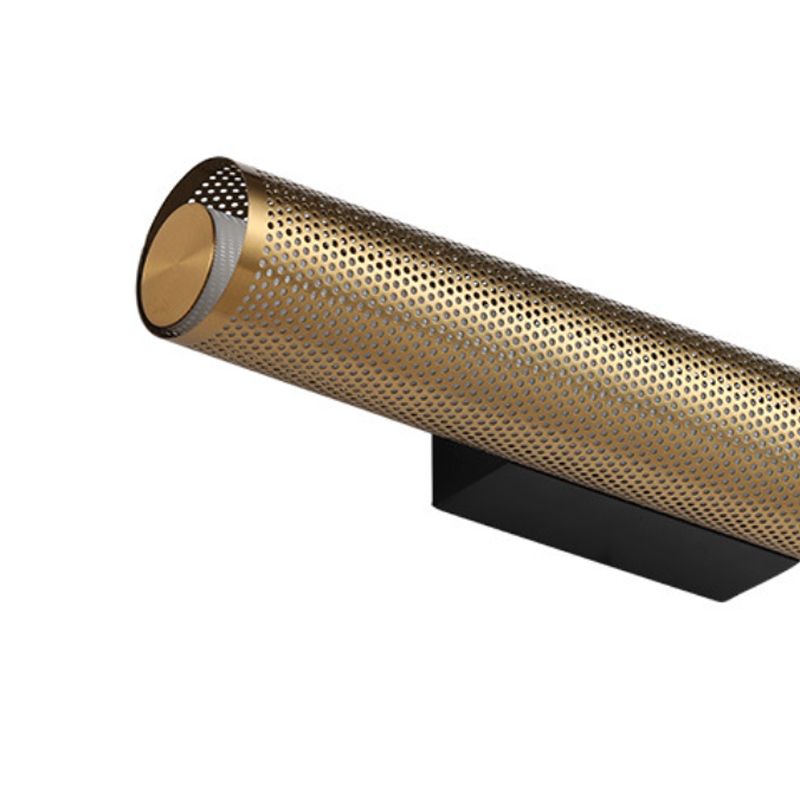 Zaid Modern Geometric Column Metal Vanity Wall Lamp, Brass - Lumpaz