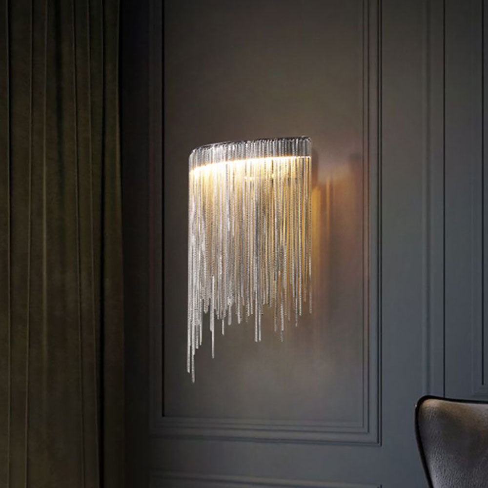 Colon Wall Lamp Decorative/Modern, Tassel Chain, Silver, Living Room - Lumpaz
