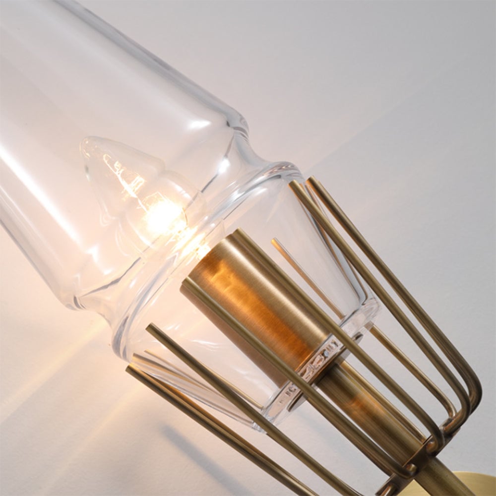 Blair Vintage Lantern Metal/Glass Wall Lamp, Gold - Lumpaz