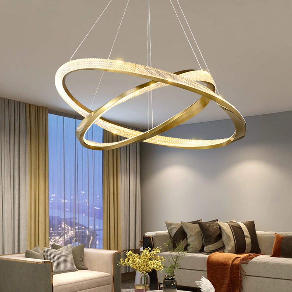 Arisha Minimalist  Ring Spiral Shape Metal Pendant Light,Gold - Lumpaz