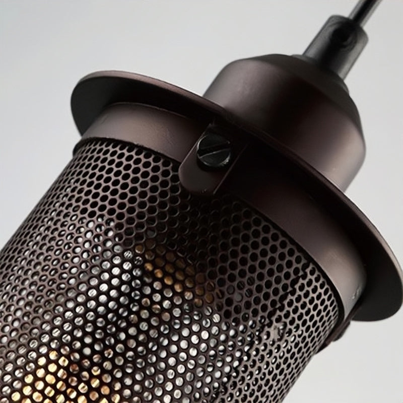 Sanna Industrial Metal Pendant Light, Black/Rust - Lumpaz