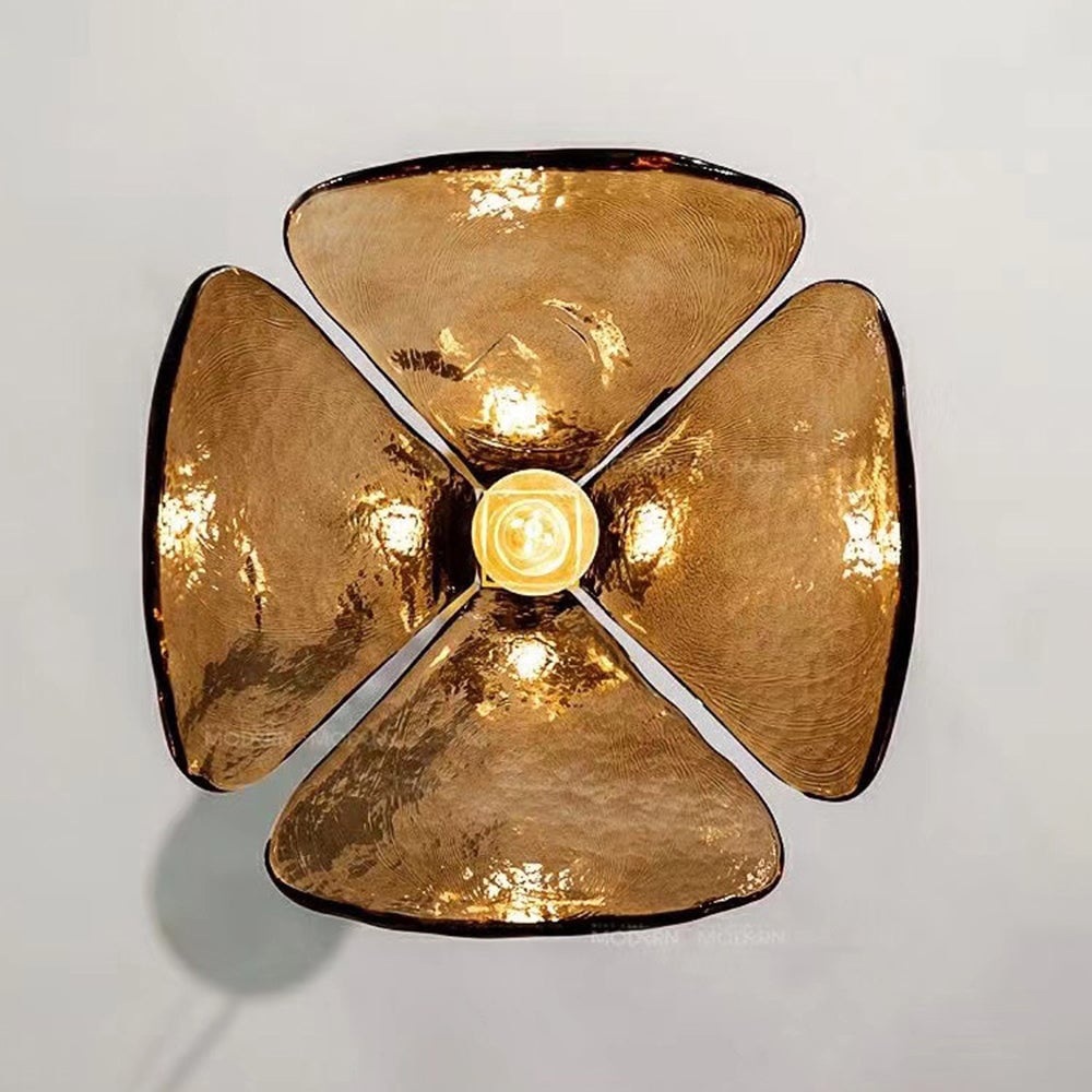 Carins Handmade Retro Glass Pendant Light, Four-Leaf Flower - Lumpaz