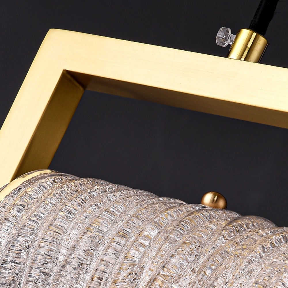 Kristy Modern Flowing Jelly Pendant Light, Gold, Crystal/Brass - Lumpaz