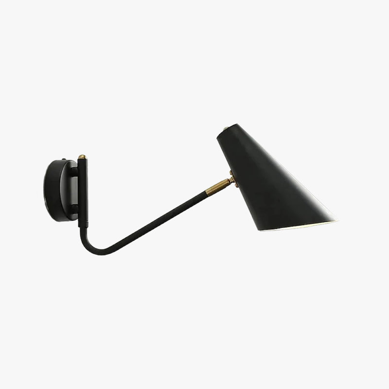 Brady Rotatable Wall Lamp, Black & White & Gold, Bedroom - Lumpaz