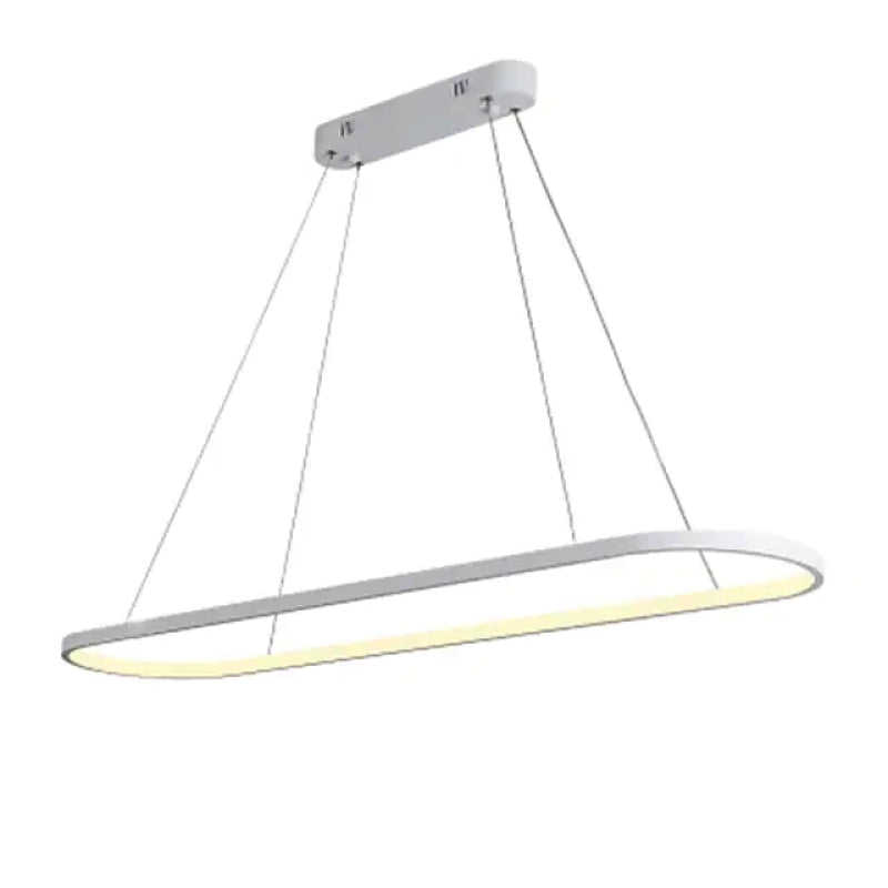 Edge Oval Minimalist Hanging Pendant Light, Black/White/Gold - Lumpaz
