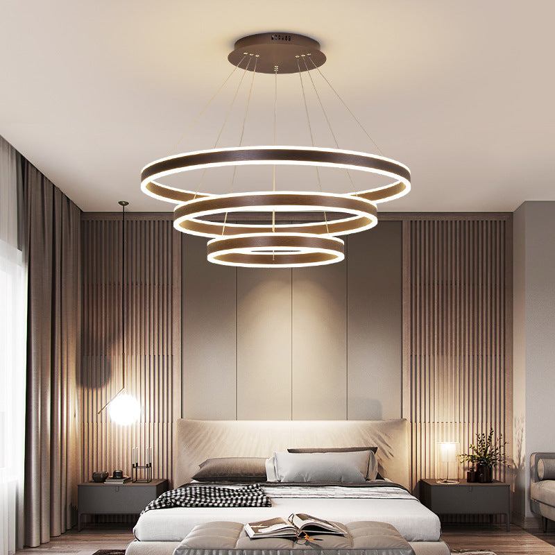 Arisha Moderne Minimaliste Coffee LED Pendant Light, 3 Ring - Lumpaz
