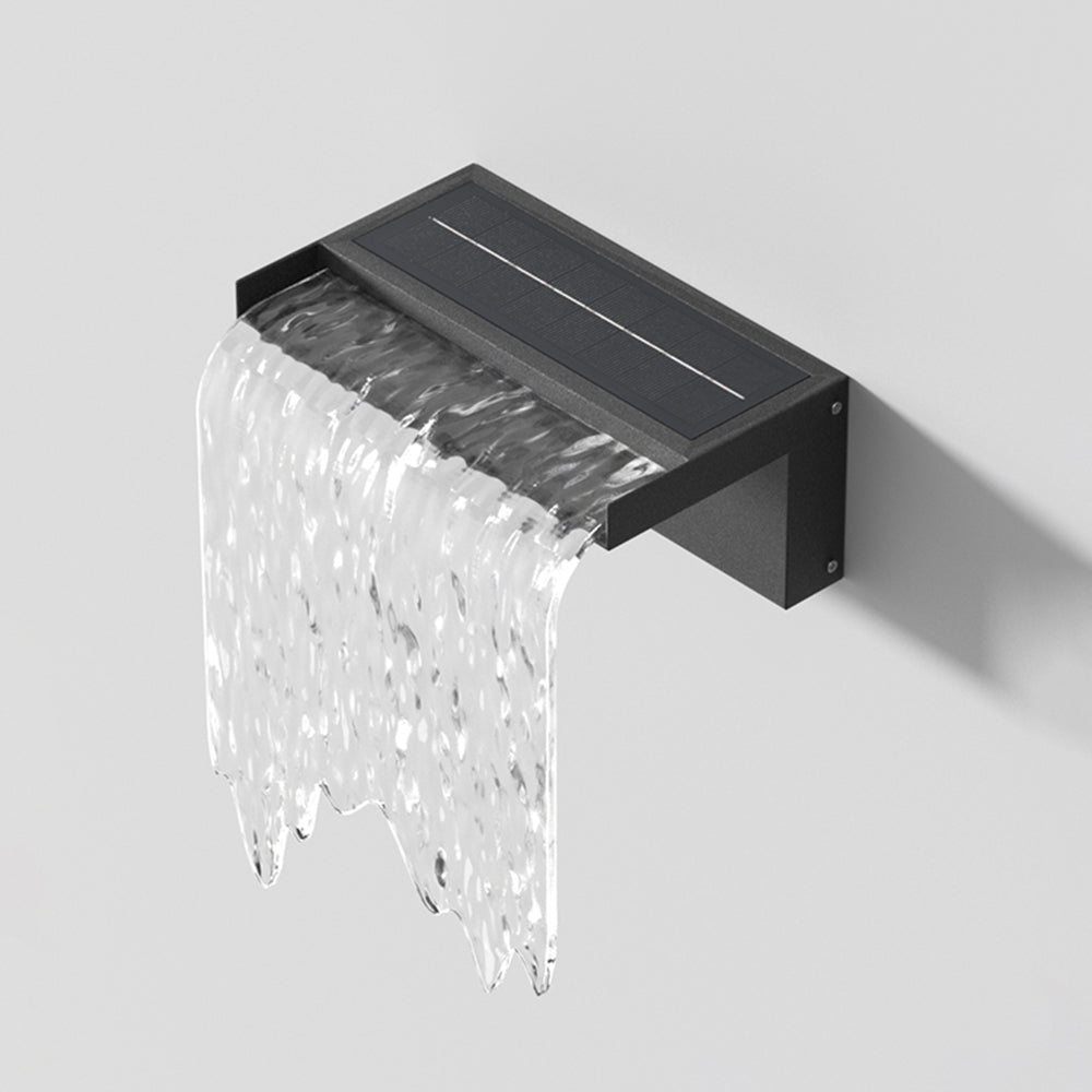 Isaac Modern Minimalist Metal/Acrylic Solar Waterproof Outdoor Wall Lamp, Black - Lumpaz