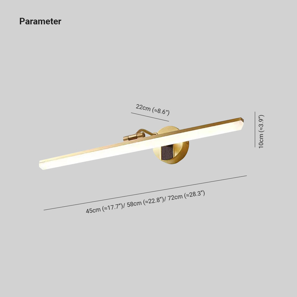 Leigh Retro Linear Metal/Acrylic Wall Lamp, Brass - Lumpaz