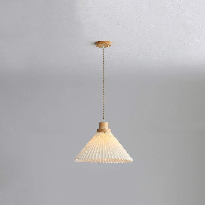 Ozawa Pendant Light Umbrella Shape Art, Wood, White, Bedroom - Lumpaz