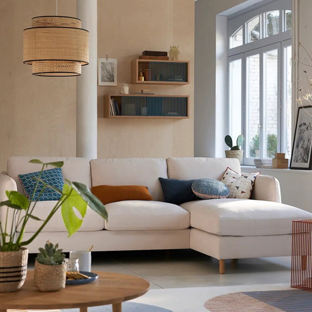 Ritta Japanese Rattan Pendant Light, Tri-Layer - Lumpaz