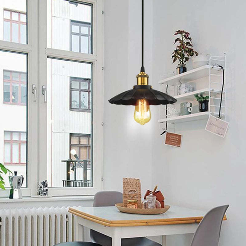 Alessio Modern Industrial Pot Metal Pendant Light, Black - Lumpaz