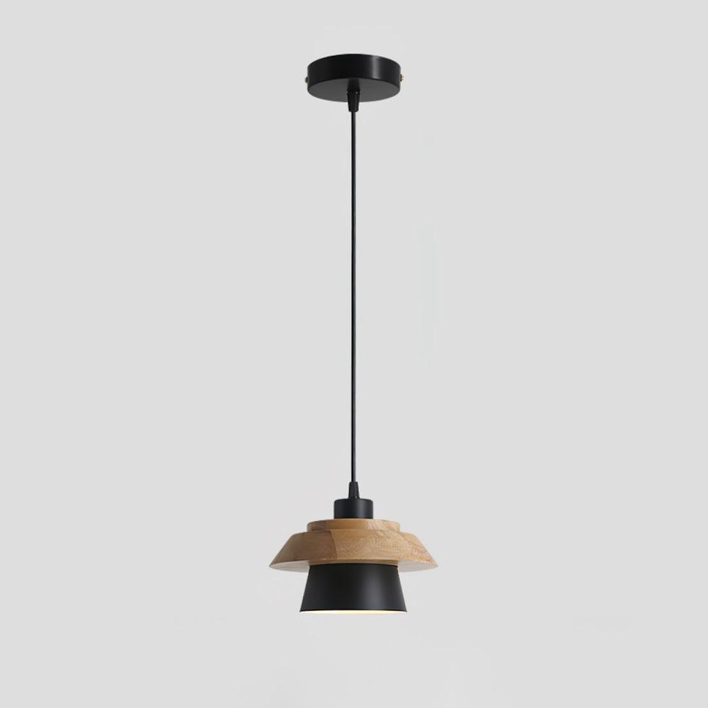 Zaid Modern Glass/Wood Pendant Light, Multi Color - Lumpaz