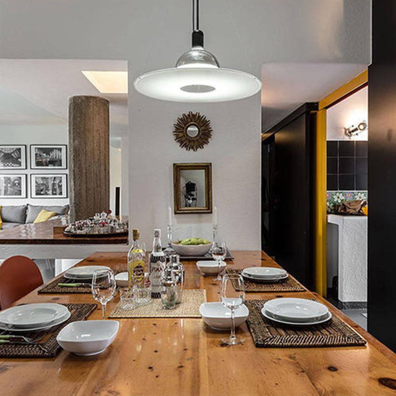 Levi Modern Minimalist Nordic Bell Metal/Acrylic Pendant Light, Chrome/Black - Lumpaz