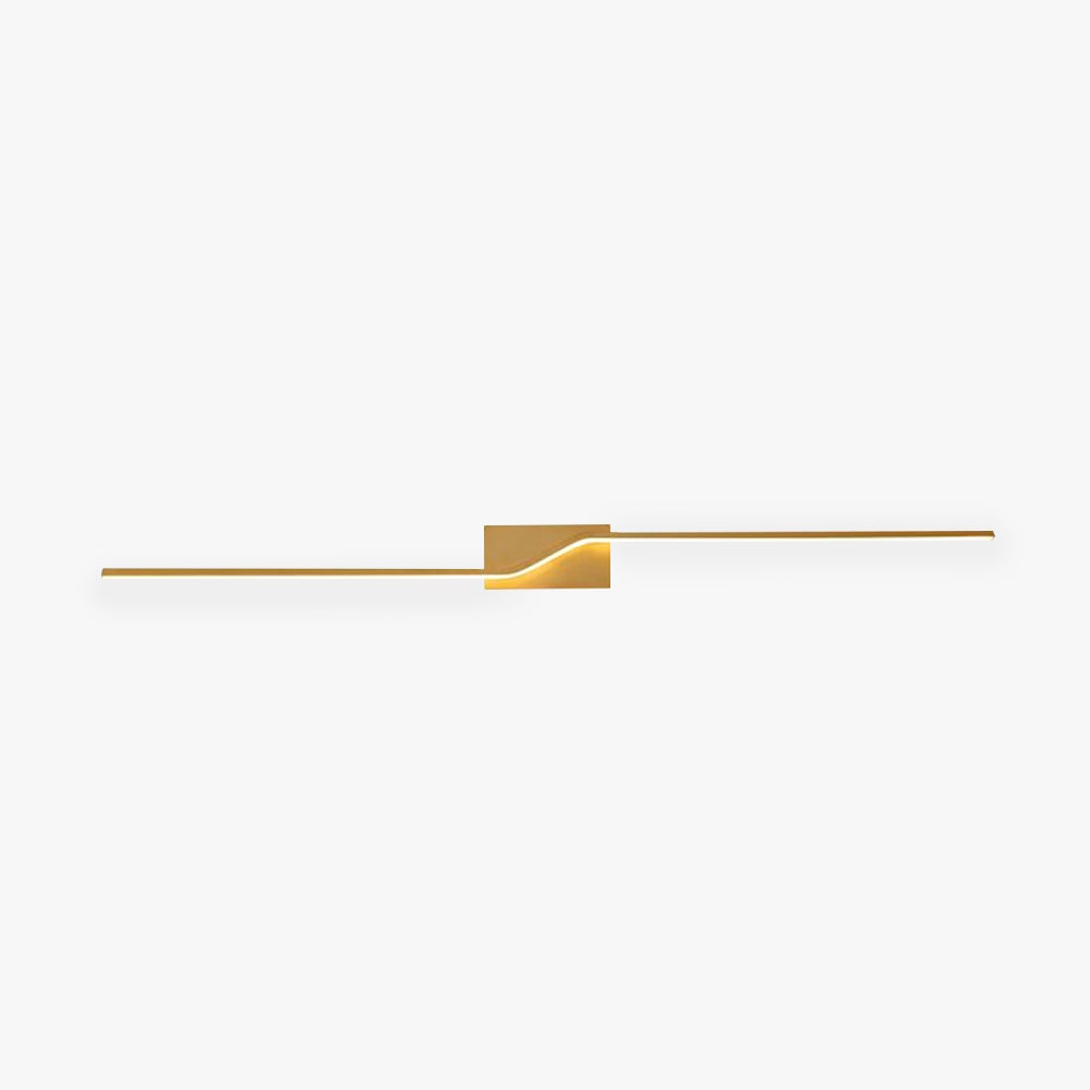 Leigh Luxury Curved Linear Metal Wall Lamp, Gold - Lumpaz