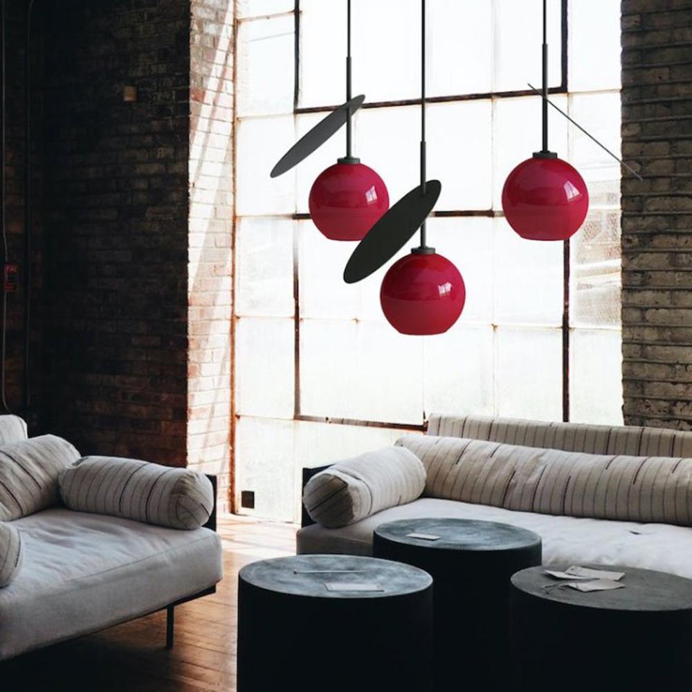 Valentina Cherry Pendant Light, Metal & Glass, 3 Color - Lumpaz