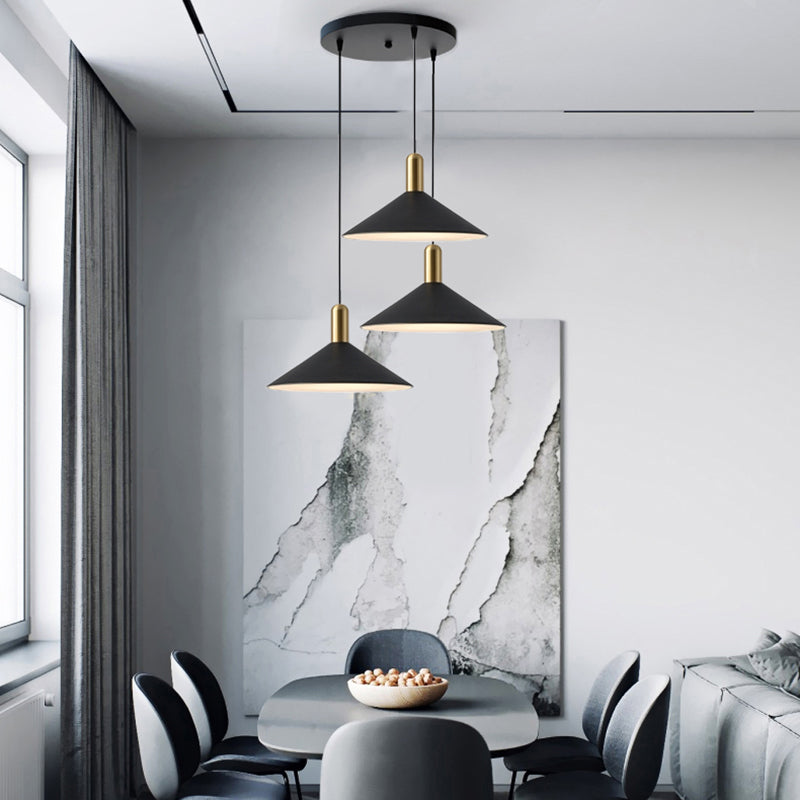 Carins Vintage Pendant Light,  Black & White & Gold - Lumpaz