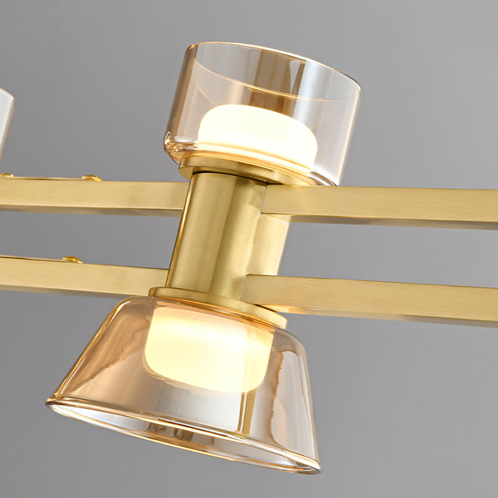 Evette Modern Linear Linear Metal Pendant Lamp, Black/Golden - Lumpaz