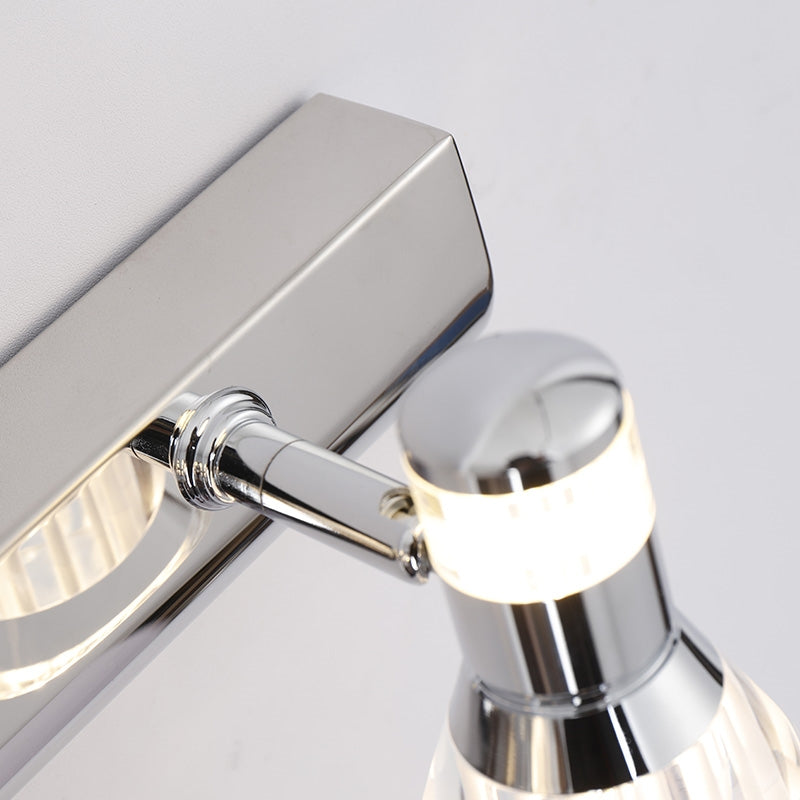 Kristy Conic Modern Multi Metal Mirror Front Vanity Wall Lamp, Silver - Lumpaz