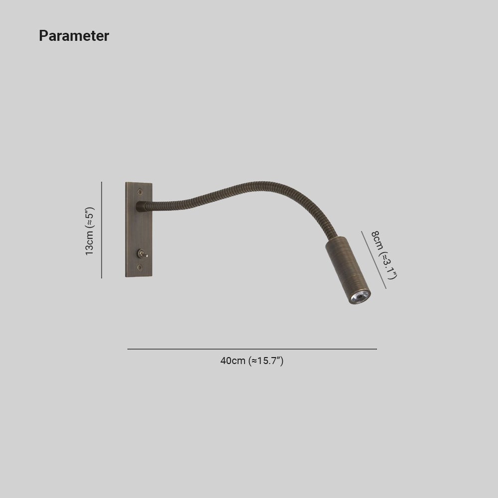 Orr Minimalist Reading Adjustable Spotlight Wall Lamp, Bronze/Nickel/Chrome - Lumpaz