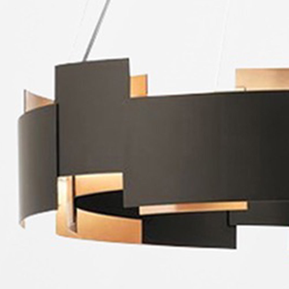 Evette Modern Ring Metal Pendant Lamp, Black - Lumpaz