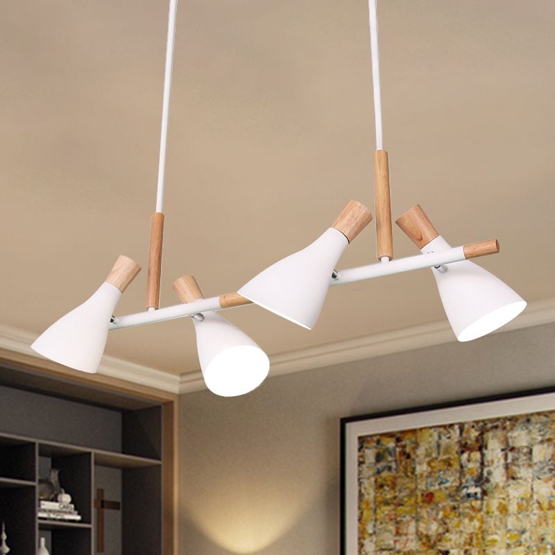 Morandi Nordic Multi Rope Wood Pendant Light, White/Green/Gray - Lumpaz
