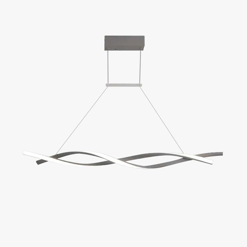 Pendant Light Linear Double Wave Modern, Metal, Black/Gray, Bedroom - Lumpaz