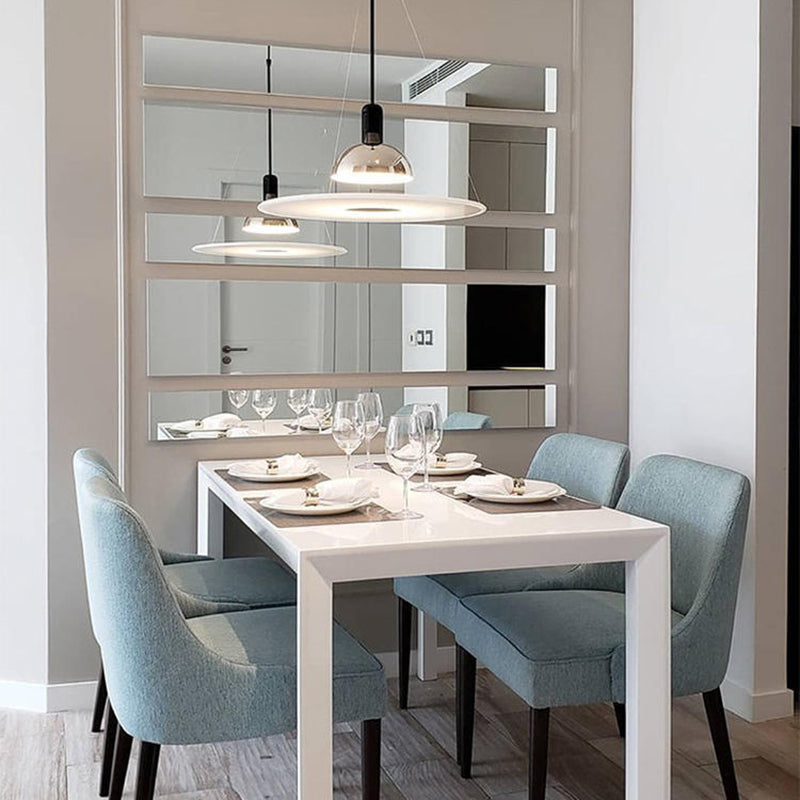 Levi Modern Minimalist Nordic Bell Metal/Acrylic Pendant Light, Chrome/Black - Lumpaz