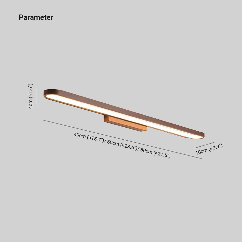 Leigh Modern Metal Wall Lamp Mirror Front, Curved, Black/Coffee - Lumpaz
