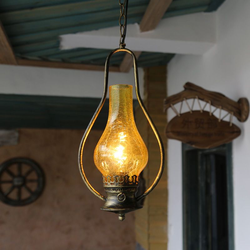 Alessio Rustic Vintage Kerosene LED Pendant Light - Lumpaz