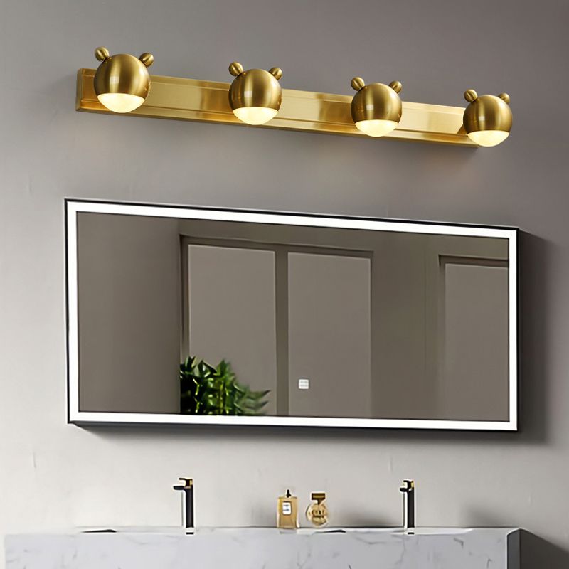 Leigh Modern Animal Globe Metal Vanity Wall Light, Gold, Bedroom - Lumpaz