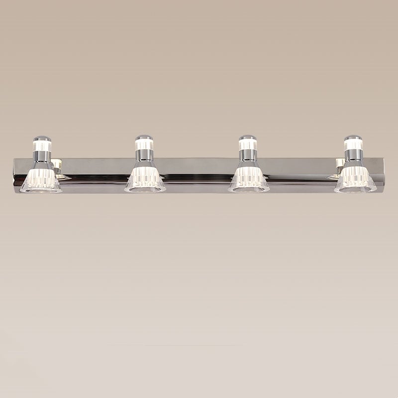 Kristy Conic Modern Multi Metal Mirror Front Vanity Wall Lamp, Silver - Lumpaz