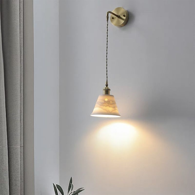 Lottie Modern Cone Wall Lamp, Metal/Ceramics - Lumpaz