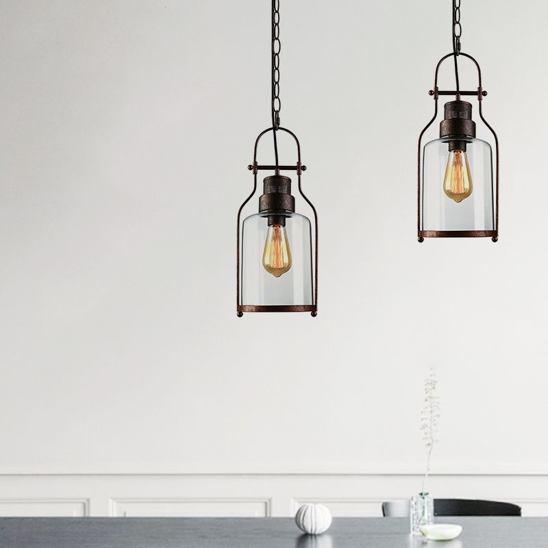 Austin Vintage Industrial Pendant Light, Black/Rust - Lumpaz