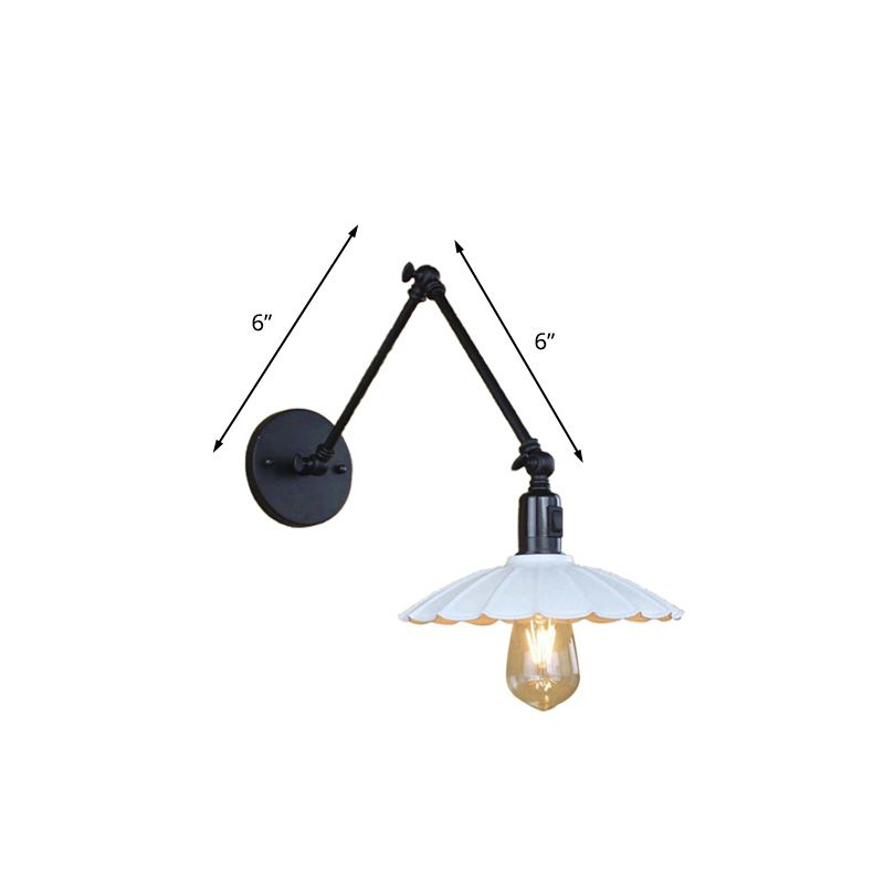 Brady Wall Lamp Creative Pleated Adjustable Metal, Black, Bedroom - Lumpaz